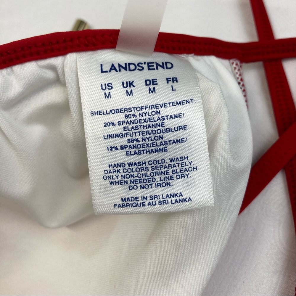 Lands’ End | Triangle Bikini Top, Rd, Wht & Blue! Sz med. - Picture 4 of 9
